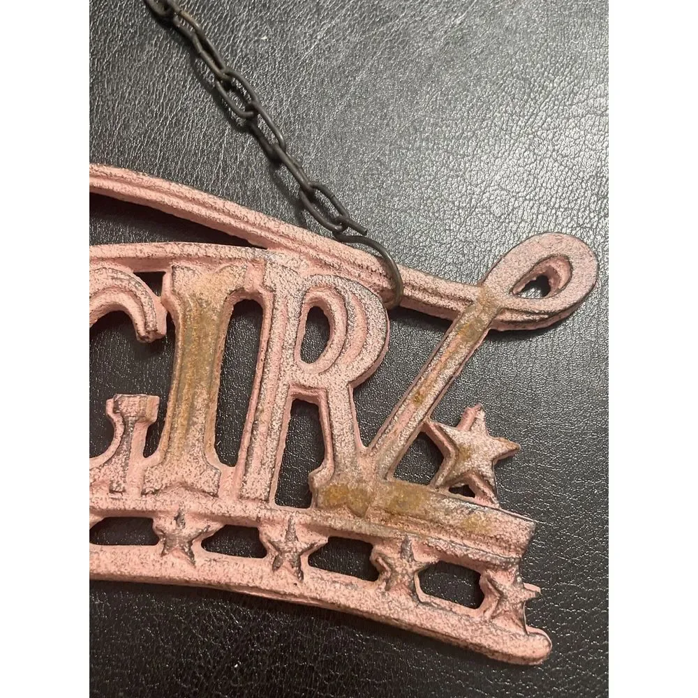 Cast Iron Metal ✨COWGIRL Pink Outdoor/Indoor‎ Wall Hanging Decor 11